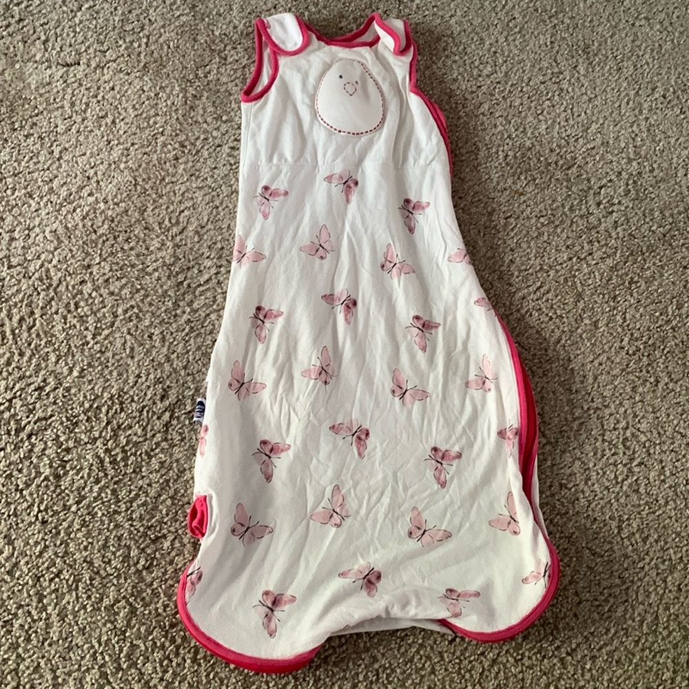Nested Bean Sleep Sack Zen Premier M 6-15 Months Pink White Butterfly Print